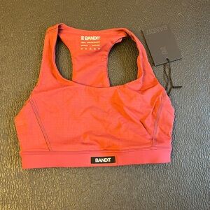 Bandit Gridlock Scoop Neck Run Bra - Cherry - XS